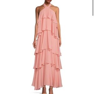 Antonio Melani Mariella Crinkled Chiffon Halter Neck Sleeveless Dress size 10